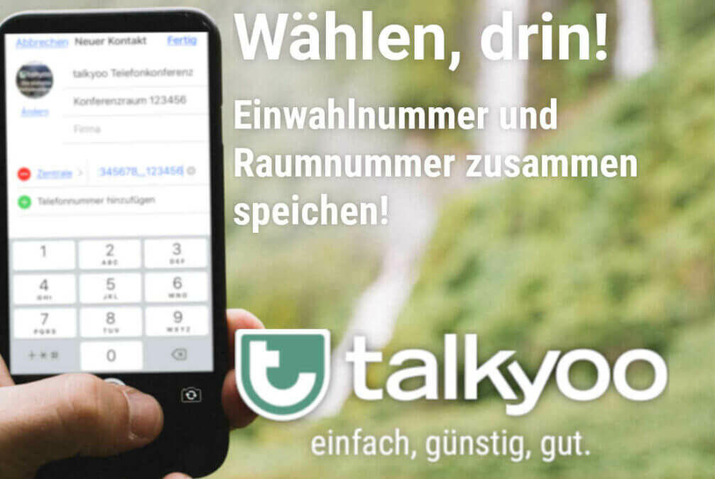 Die Telefonkonferenz mit Raumnummer im Adressbuch speichern