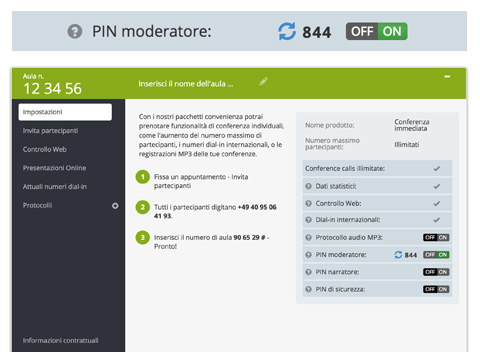 Attiva e disattiva il pulsante moderatore